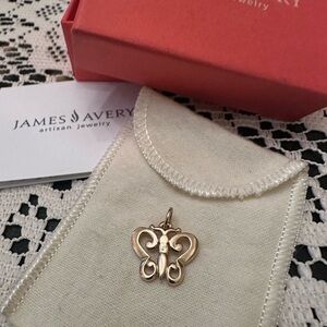 Rare & Retired James Avery 14k Yellow Gold Open Work Butterfly Charm / Pendant